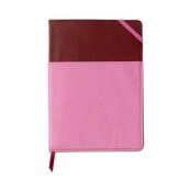 Vegan Leather Pocket Journal - Burgundy &amp; Pink image