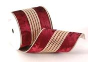 Velvet burgundy wired ribbon image