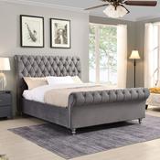 GIE Kilkenny King Size Fabric Sleigh Bed - Grey