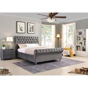 GIE Kilkenny Super King Size Fabric Sleigh Bed - Grey