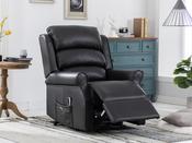 Annaghmore Windsor Lift and Tilt Dual Motor Chair - Black Leather