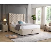 GIE Rio Gas Lift King Size Bed Base with Emma Upholstered Headboard - Beige