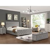 GIE Galway King Size Silver Fabric Bed