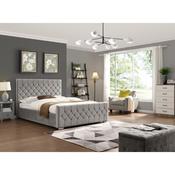 GIE Galway Small Double Silver Fabric Bed