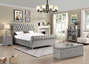 GIE Kilkenny Double Fabric Sleigh Bed - Silver