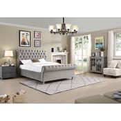 GIE Kilkenny Super King Size Fabric Sleigh Bed - Silver