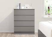 Birlea Oslo 4 Drawer Chest - Grey