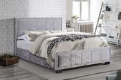 Birlea Hannover King Size Ottoman Bed Frame - Crushed Velvet Steel