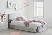 Birlea Berlin Single Ottoman Bed Frame - Crushed Velvet Steel