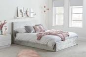 Birlea Berlin Double Ottoman Bed Frame - Crushed Velvet Steel