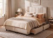 GIE Noah 4 Drawer King Size Divan Base with Leo Headboard