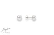 Sterling silver 8-9mm freshwater cultured grey pearl stud earring 37933 image