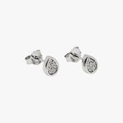sterling silver sparkly pear shape stud earrings 38821 image