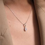 Sterling silver sparkly pear shape pendant 38822 image