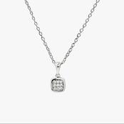 Sterling silver small square sparkly pendant 38824 image
