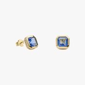 Gold toned blue stone stud earring 38831 image