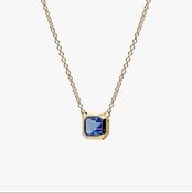 Gold toned square  blue stone pendant 38832 image