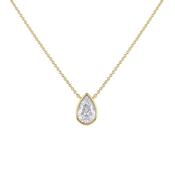 9ct Yellow Gold 1ct Teardrop Lab Created Diamond Necklace 41cm/16"-46cm/18" 38850 image