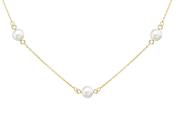 Gold pearl Station necklace 37542