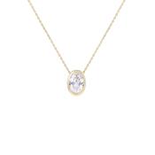 9ct Gold Oval cut CZ necklace 38854 image