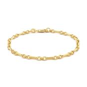 9ct Gold Figaro Bell link ladys bracelet 38866 image