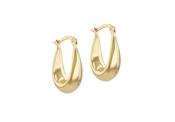 Gold tapering knife edge hoop earrings 38262
