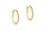 9ct gold 15mm hoop earrings set with CZ 34832 image