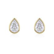 9ct Yellow Gold 1ct Teardrop Lab Created Diamond Stud Earrings 38851 image