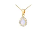 Gold Pear Synthetic Opal  pendant 38252