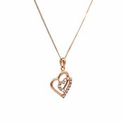 9ct Gold CZ Heart and Polished Heart Pendant 38846 image