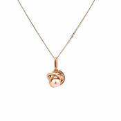 9ct  gold Knot &amp; Pearl pendant 344