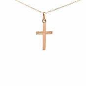 9ct gold Diamond cut Cross pendant 346 image