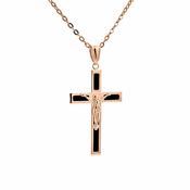 9ct gold and Onyx Crucifix pendant 38842 image