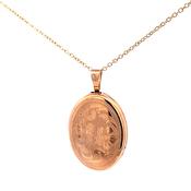 Gold Oval floral pattern locket 352 image