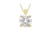 Gold Solitaire CZ pendant 36841