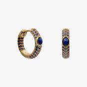 Gold tone small hoop earrings with lilac stones 38801 image
