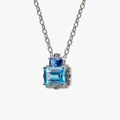 Sterling silver ocean blue cubic zirconia pendant 38815 image