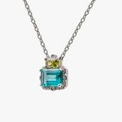 Sterling silver aquamarine cubic  zirconia pendant 38818 image
