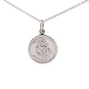 Silver 13mm St. Christipher medal on chain 38164