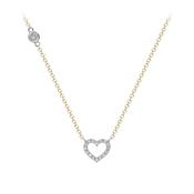 9ct gold two tome CZ set Heart necklace 38856 image