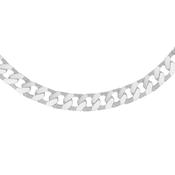 Gents flat square link curb chain in sterling silver 38883 image