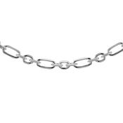 Fancy Bell link ladys necklet in sterling silver 38896 image