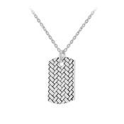 Gents braided Dog tag pendant in sterling silver 38882 image