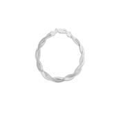 Flat flexible braided ladys sterling silver fancy bracelet 38894 image