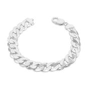 gents heavy sterling silver curb bracelet 38884 image