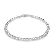 Sterling silver gents bracelet, 8"/20cm, flat squared curb link bracelet 31428 image