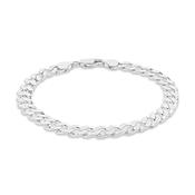 Sterling silver gents 8"/20cm flat squared curb link bracelet 31429 image