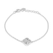 Ladys fancy adjustable Clover bracelet in sterling silver 38891 image