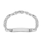Sterling silver gents 8"/20cm Rambo link ID bracelet 31430 image