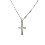 Silver flat Crucifix on chain 38174